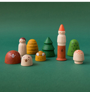 西班牙Londji进口木制森林故事拼装 玩具益智圣诞积木儿童启蒙卡通