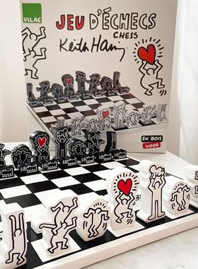 法国vilac设计师儿童益智类桌面游戏木制国际象棋玩具配收纳袋