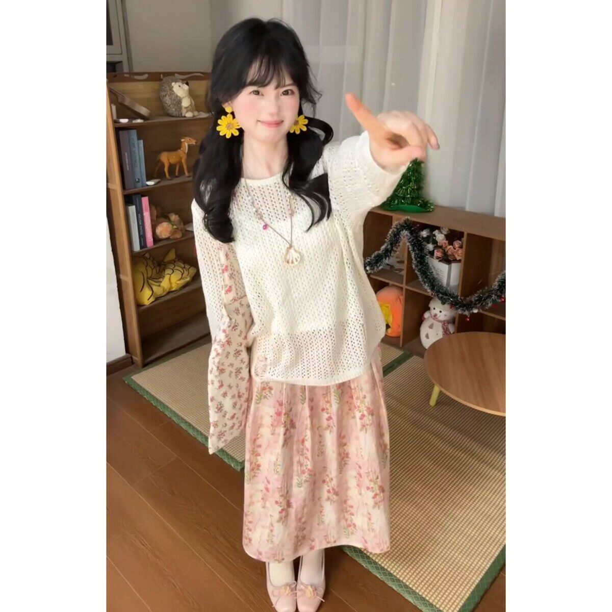 法式温柔风早春漂亮套装连衣裙子女2026新款夏季绝美碎花半身长裙