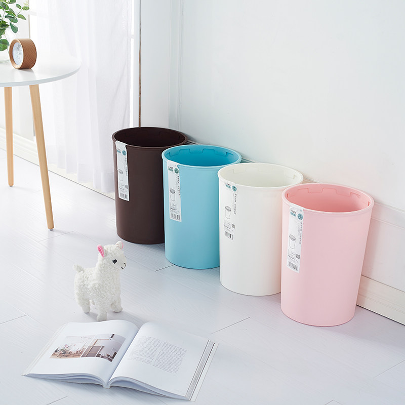 创意简约压圈垃圾桶浴室卫生间办公室客厅家用圆形日式垃圾筒纸篓