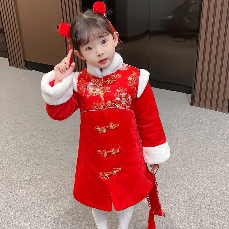 加棉加厚冬款女不掉色不掉毛唐装