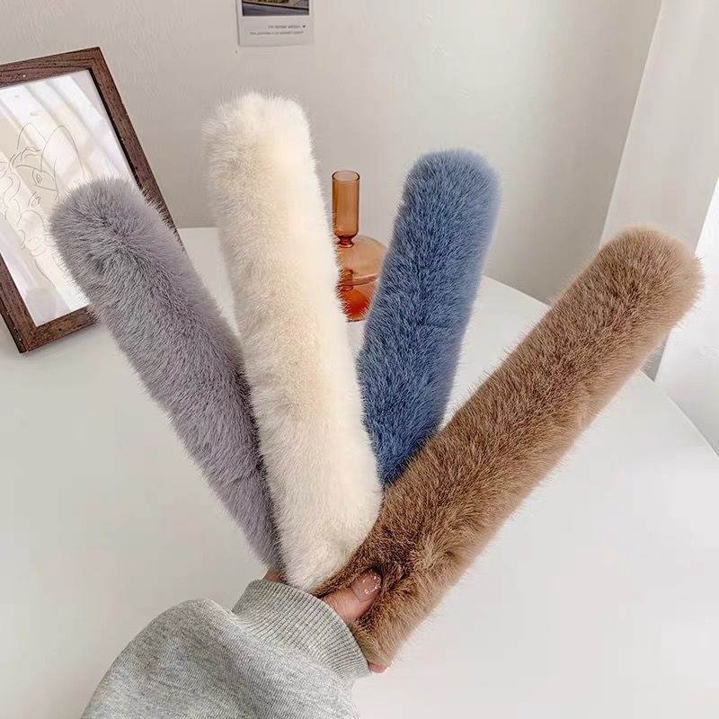 毛绒发圈手环仿兔毛可盐可甜头饰慵懒感抓夹盘发蓬松比基尼头花