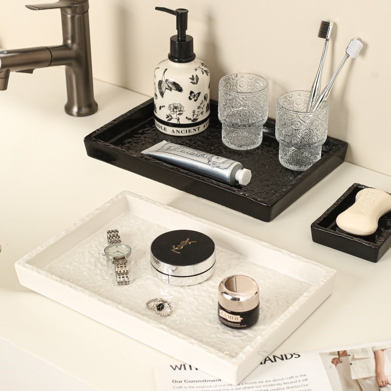 2025新款家用陶瓷托盘收纳牙刷架套装卫生间洗漱台高端牙刷置物架,家居饰品,香薰托盘,淘宝优惠券,粉丝福利购,淘宝优惠卷