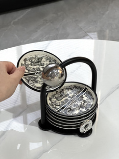 伟光吐骨盘家用可及豪华高端餐桌垃圾盘蛋糕盘陶瓷吐骨存储盘架