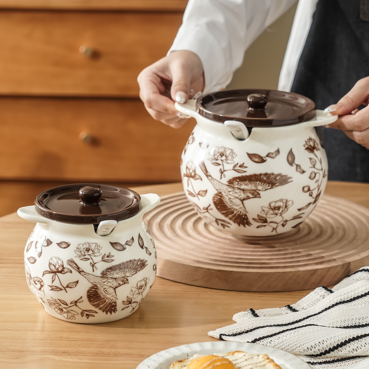 陶瓷复古风猪油罐，厨房储油好物