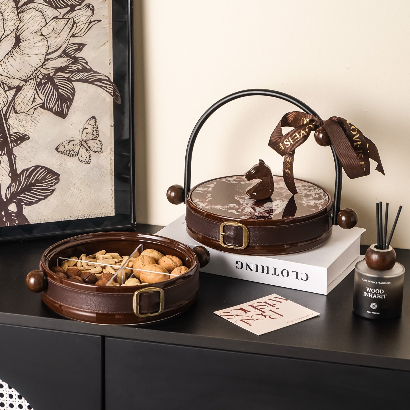 轻奢陶瓷干果盘过年家用客厅多层干果盒乔迁果盘结婚糖果盘零食盘,餐饮具,果盆/果盘/果篮,淘宝优惠券,粉丝福利购,淘宝优惠卷