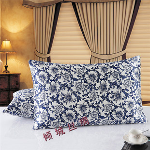 畅销敏感肌肤必买印花100桑蚕丝枕套双面真丝枕套丝绸简易式 床品