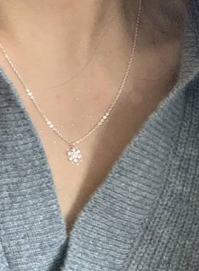 锆石雪花项链女简约小众ins设计