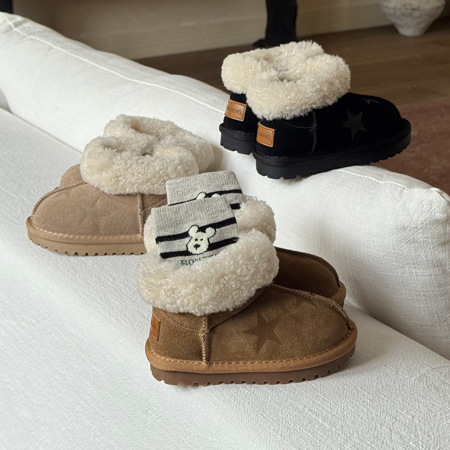 ASM儿童雪地靴男女童大棉鞋加绒