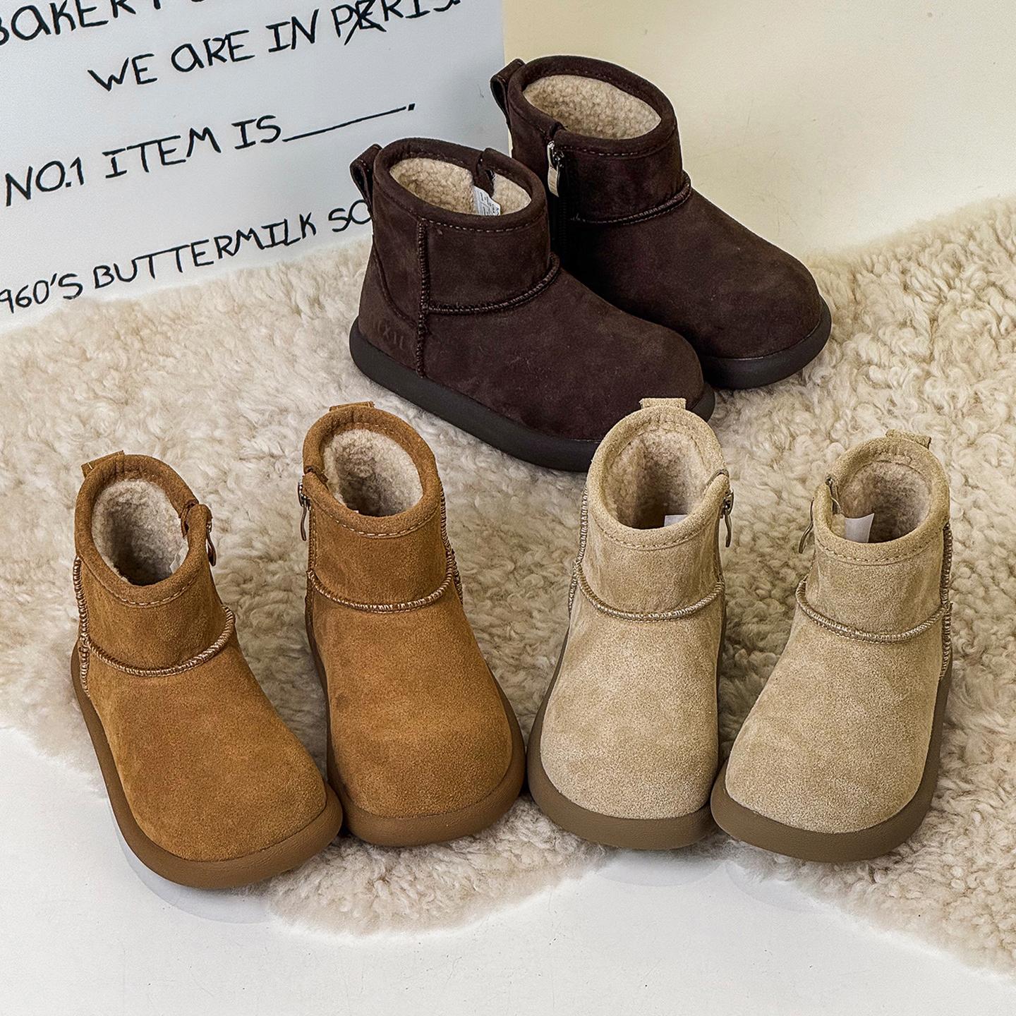 NIXIL儿童雪地靴加厚男女童短靴