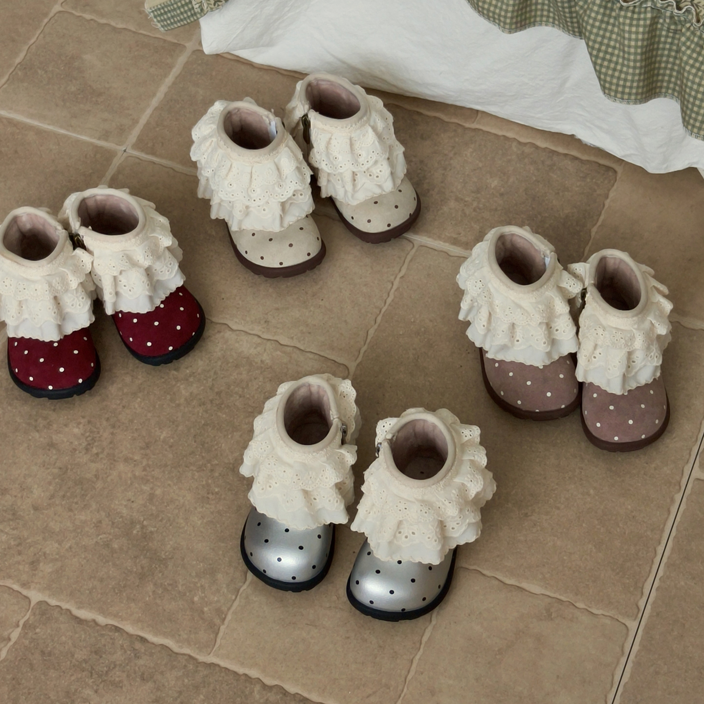 CBC法式波点女童公主靴2025冬季