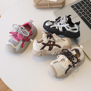 2026春季新款儿童运动鞋户外时尚百搭双系带网面透气男女童休闲鞋