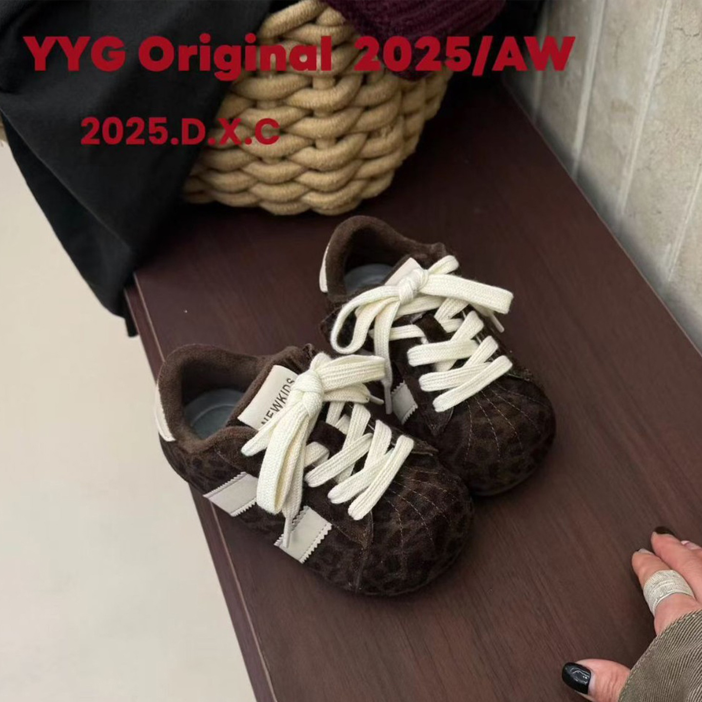 YYG豹纹大头丑萌儿童加绒运动鞋