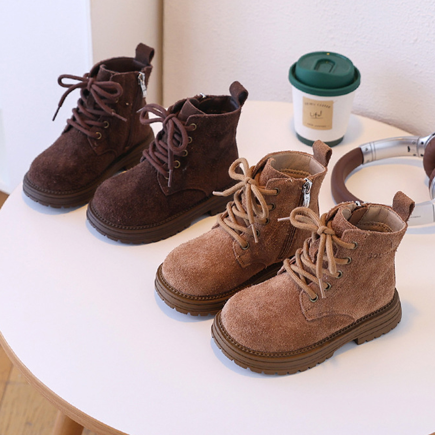 书萌真皮女童靴子2025新款秋儿童