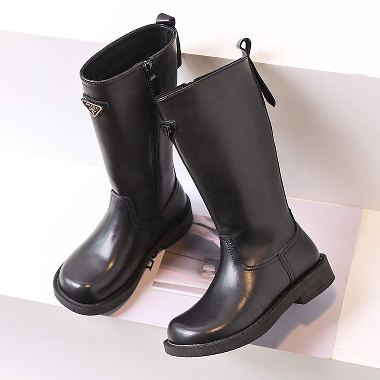 NIXIL儿童靴子冬加绒二棉机车靴