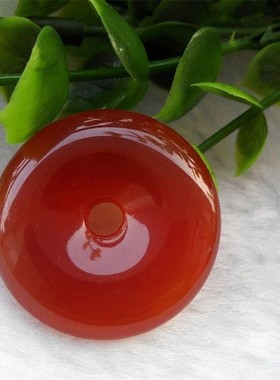 2026红玉髓平安扣玉石吊坠白玛瑙挂件玉石吊坠项链冰透润高货红色