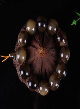 2026牛角手珠念珠佛珠手串手炼男款女士礼品文玩黄牛角水牛角琥珀