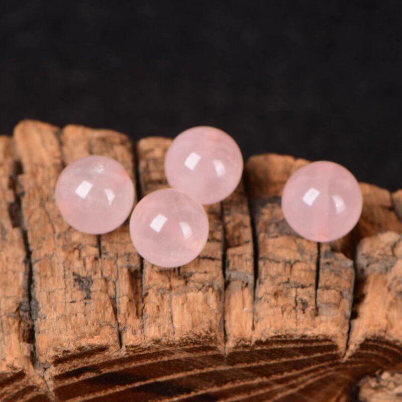 2026天然粉色玉髓散珠粉水晶半成品石英岩玉DIY手工串珠编织手链