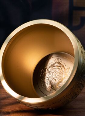 2026小铜记黄铜百福缸铜缸米缸聚宝盆家用玄关客厅装饰办公室摆件