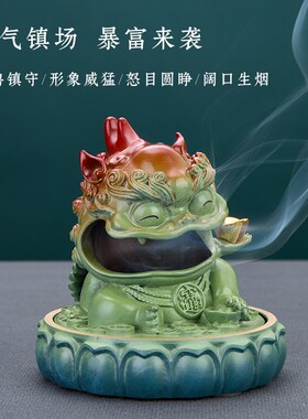 2026铜香炉摆件黄铜家用盘香沉香室内茶桌香薰炉貔貅招财中式装饰