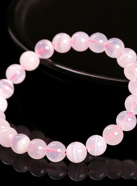 2026晶东珠宝 天然粉色方解石手链时尚百搭女生闺蜜圆珠礼物手饰