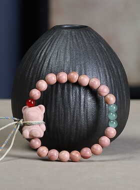 2026血柏木手链DIY设计女款单圈小众民族风百搭文玩中式念珠配饰