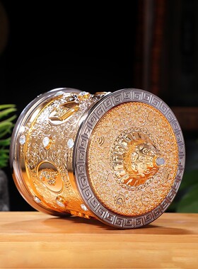 2026电动转金筒磁悬浮转金轮六字真言八吉祥藏传居家转动桶创意摆