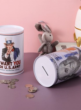 2026古师傅仿古欧式马口铁储钱罐创意零钱罐子英伦时尚铁盒子厂家