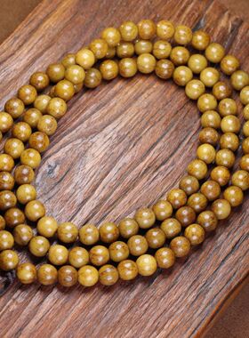 2026西藏牦牛骨8mm正圆108颗多圈手链回流牦牛骨骨雕佛珠半成品