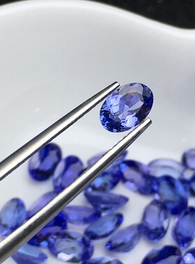 2026天然坦桑石椭圆形环面宝石松石镶嵌戒指吊坠耳环4*6/5*5