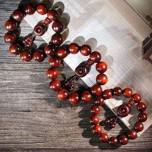 2026犀角紫檀满金星金丝文玩佛珠手串木串念珠男女款情侣手珠手饰