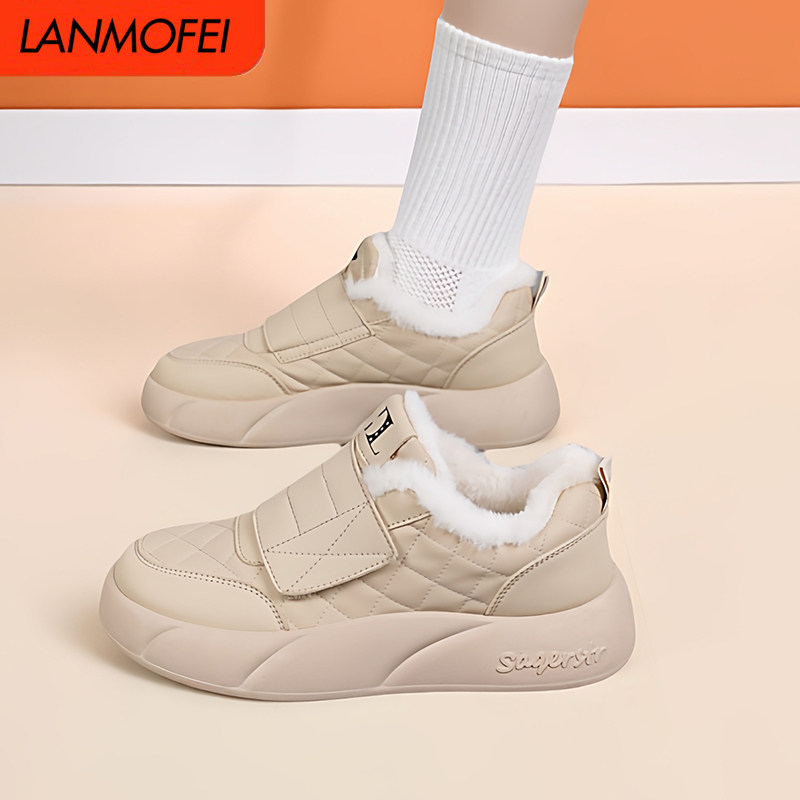 魔术贴棉鞋女冬季加绒保暖二棉一脚蹬运动休闲鞋大码孕妇妈妈鞋,女鞋,棉鞋,淘宝优惠券,粉丝福利购,淘宝优惠卷