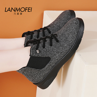 加绒软底防滑舒适轻便不累脚妈妈二棉短靴子 新款 高帮棉鞋 女秋冬季