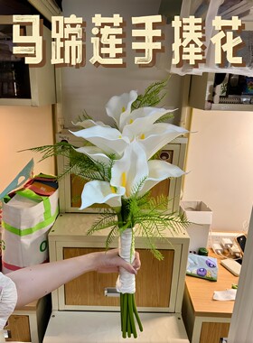 白色马蹄莲手捧花ins风仿