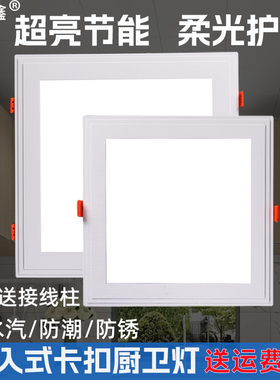 亿佰鑫老式卡扣嵌入式LED厨卫灯厨房吸顶灯浴室卫生间洗手间筒灯