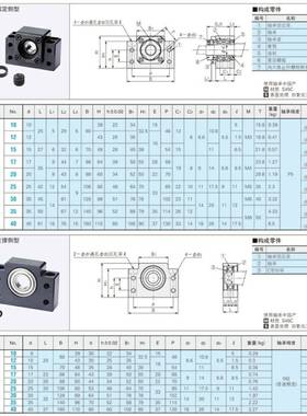丝杠支座方型固定侧/支持侧LKK LKBF1/1EVC2/B015/1720/25/30//35