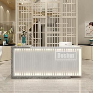 美容院前台简约现代餐厅柜台接待收银台吧台理发店公司服装店。