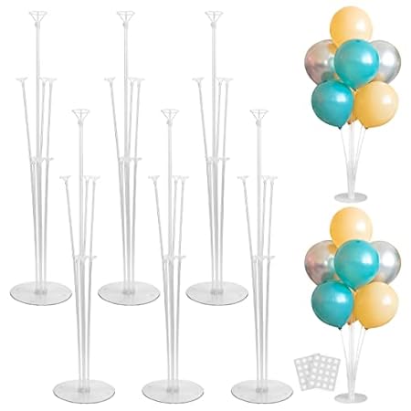 Sharlity 6 Sets Balloon Stand Kit Table Balloon Stand Hol