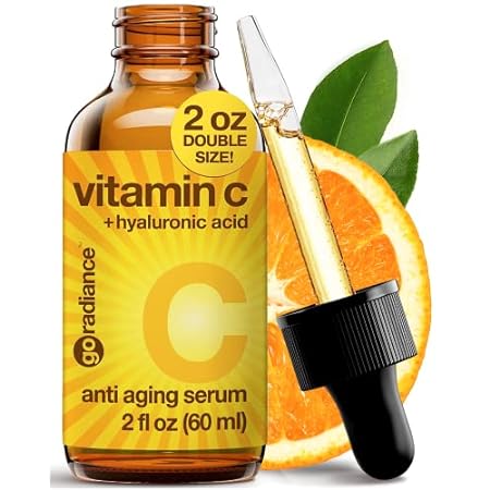Double Size (2OZ)， 20% Vitamin C Serum for Face with Hyal
