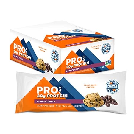 PROBAR - Base Protein Bar， Cookie Dough， Non-GMO， Gluten-