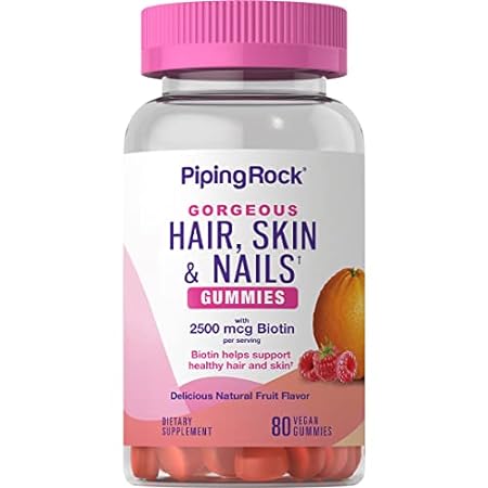 Piping Rock Hair Skin and Nails Vitamins | 80 Gummies | 2