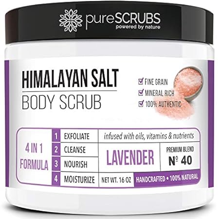 pureSCRUBS Premium Pink Himalayan Salt Body Scrub Set - L
