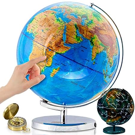 GET LIFE BASICS Illuminated Globe of the World with Stand