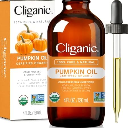 Cliganic Organic Pumpkin Seed Oil， 100% Pure - For Face &