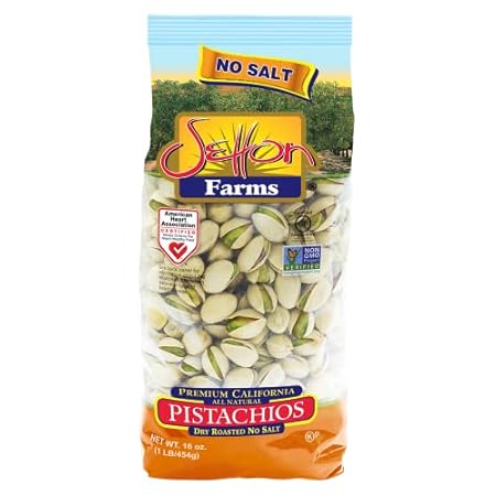 Setton Farms Dry Roasted and Unsalted Pistachios， Premium