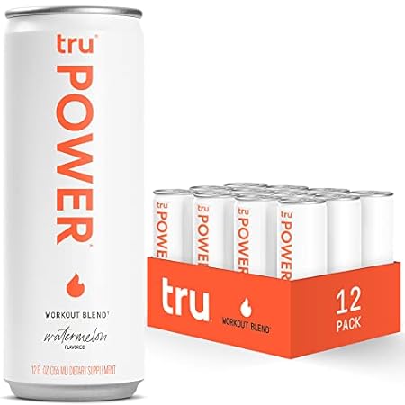 Tru Power Sparkling Water， Keto Pre Workout Energy Drinks