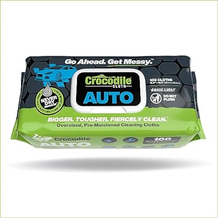 Crocodile Cloth Auto Cleaning Wipes - Clean Up Grease， Oi