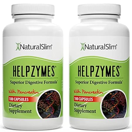 NaturalSlim Helpzymes Digestive Enzymes for Digestion， Bl