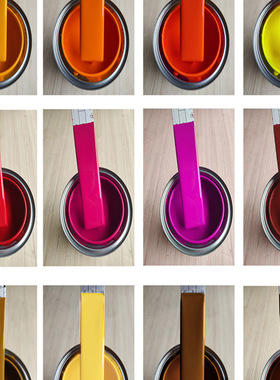 大红色粉红色橙红色油漆高光铁红防锈漆货车翻新工程金属中黄面漆