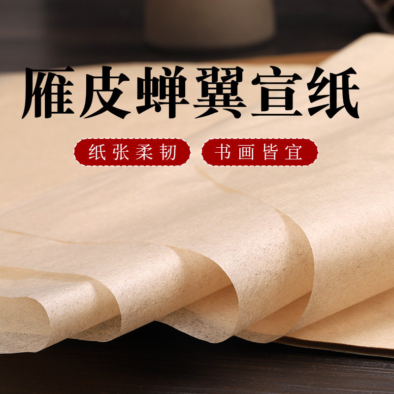 古法做旧手工雁皮纸蝉翼皮纸仿古抄经小楷书法作品纸古籍修复宣纸